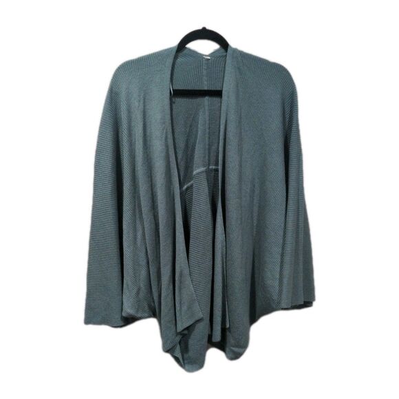Lululemon Womens Cashlu Knit Textured Wrap Cape Cardigan Size S Teal Athleisure - Picture 1 of 7